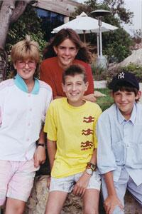 Image of Ryan White and his friends outdoors.